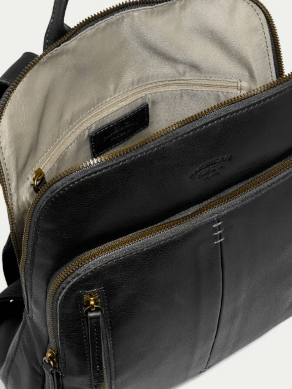 American Leather Co. Cleveland Black Leather Backpack